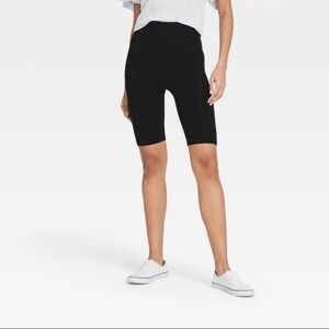Women's High-Waist Seamless 7" Inseam Bike Shorts - A New Day™ Black L/XL